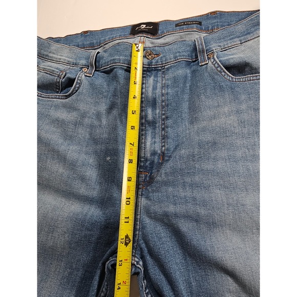7 for all mankind Men's Sz 46 The Straight DXL Pacific Blue Jeans - Picture 6 of 14